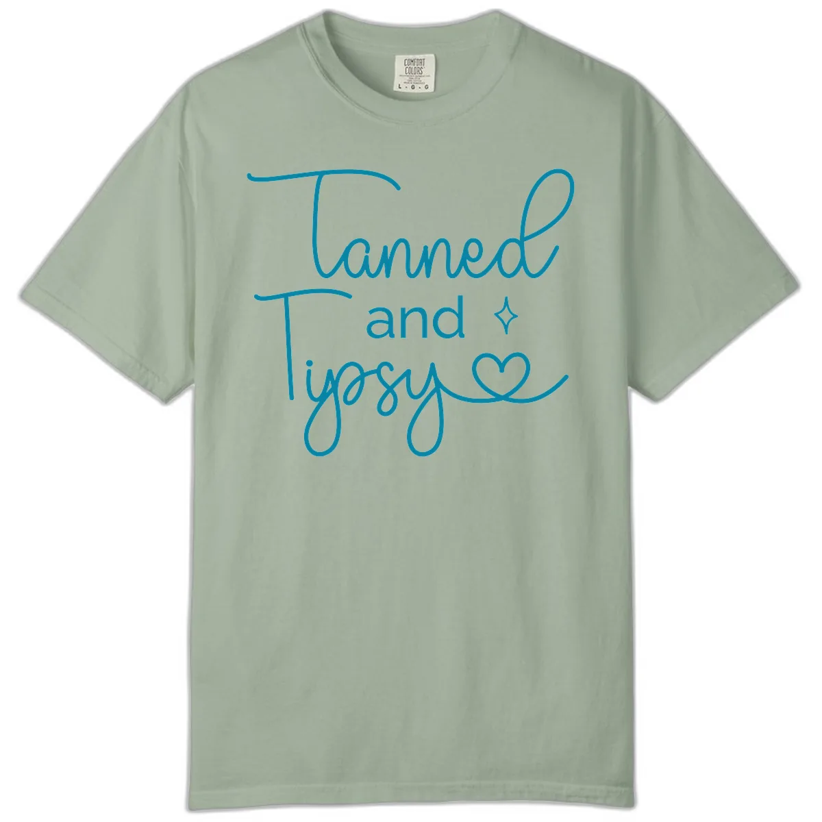 Tanned and Tipsy Lake Vibes Comfort Color in Bay
