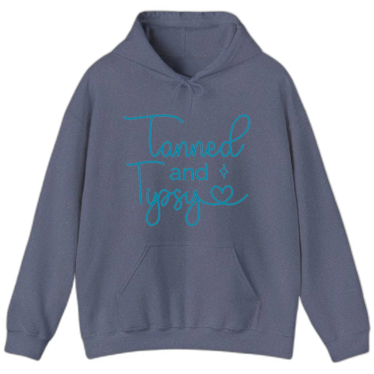 Tanned and Tipsy Lake Vibes Hoodie in Heather Navy