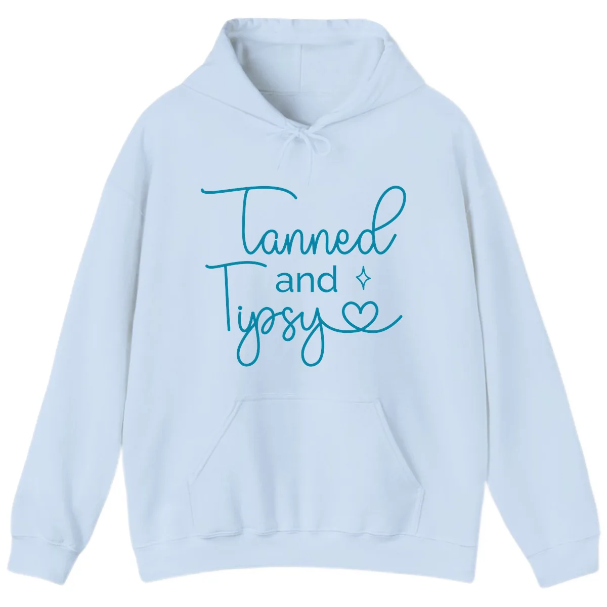 Tanned and Tipsy Lake Vibes Hoodie in Light Blue