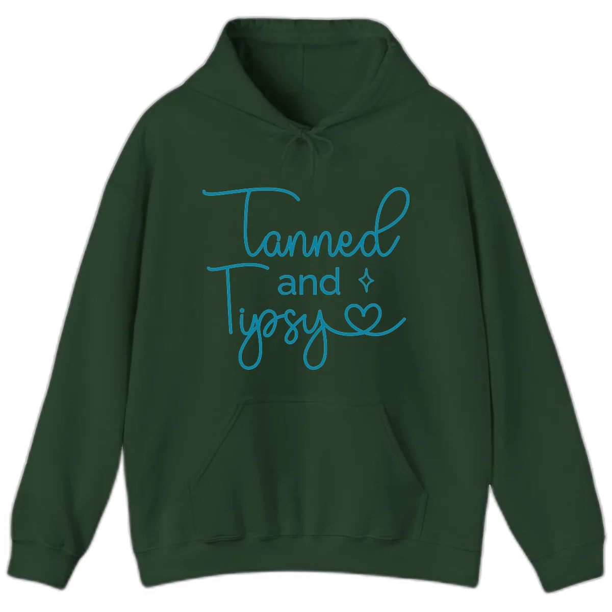 Tanned and Tipsy Lake Vibes Hoodie in Forest Green