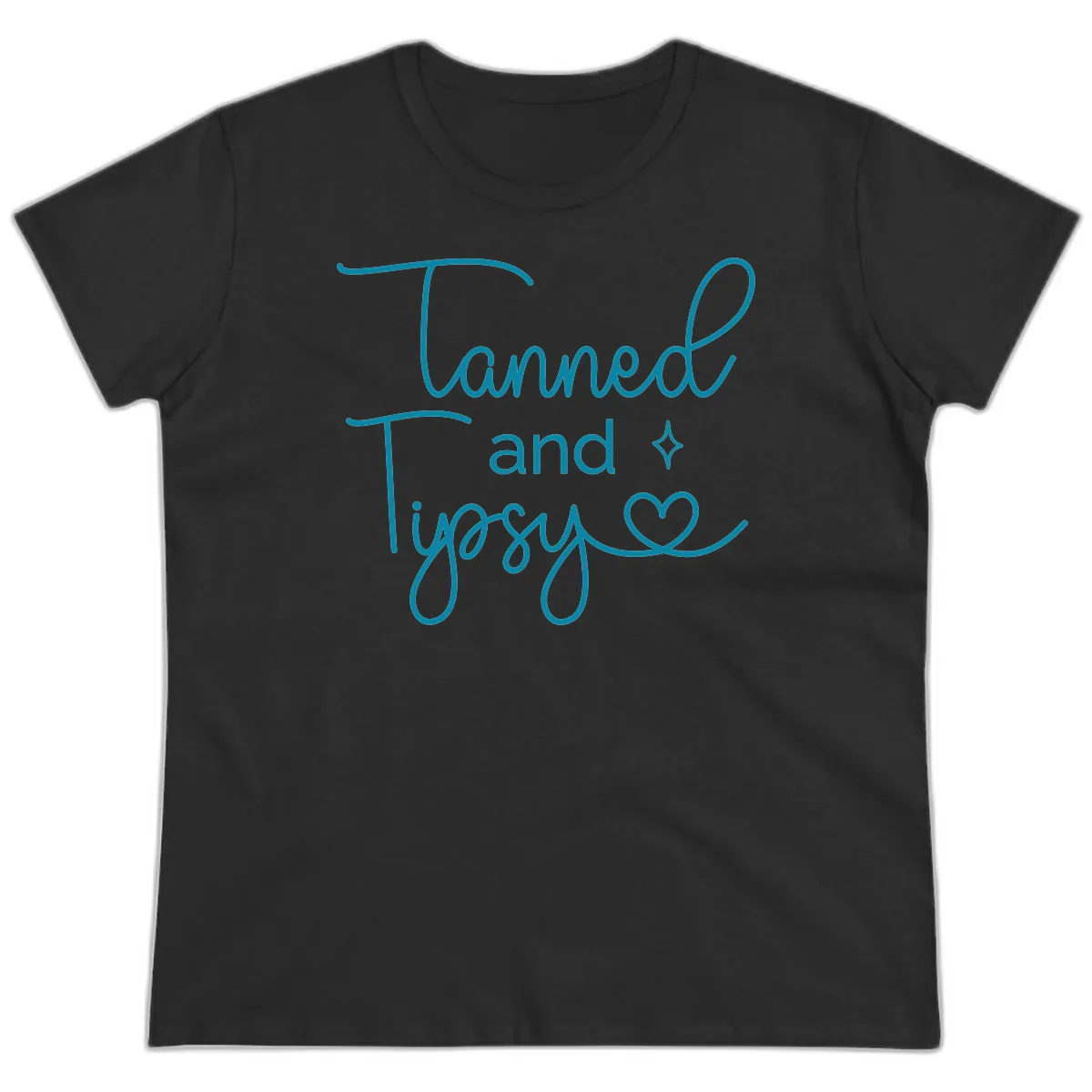 Tanned and Tipsy Lake Vibes Ladies Tee in Black