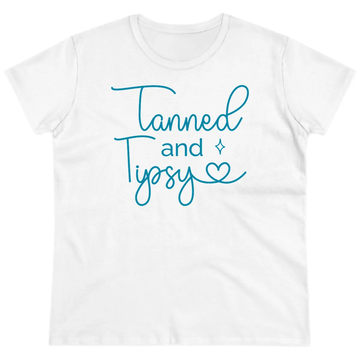 Tanned and Tipsy Lake Vibes Ladies Tee in White