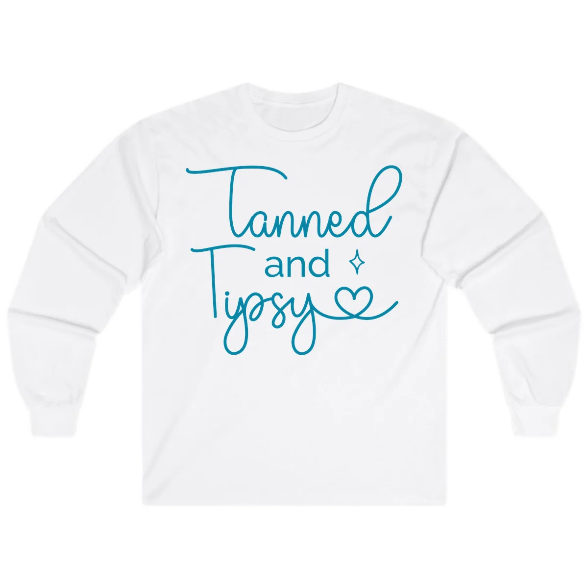 Tanned and Tipsy Lake Vibes Long Sleeve in White