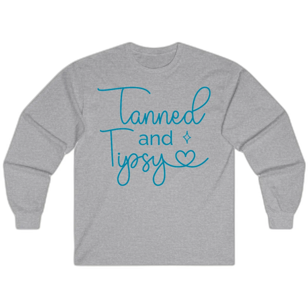 Tanned and Tipsy Lake Vibes Long Sleeve in Sport Grey