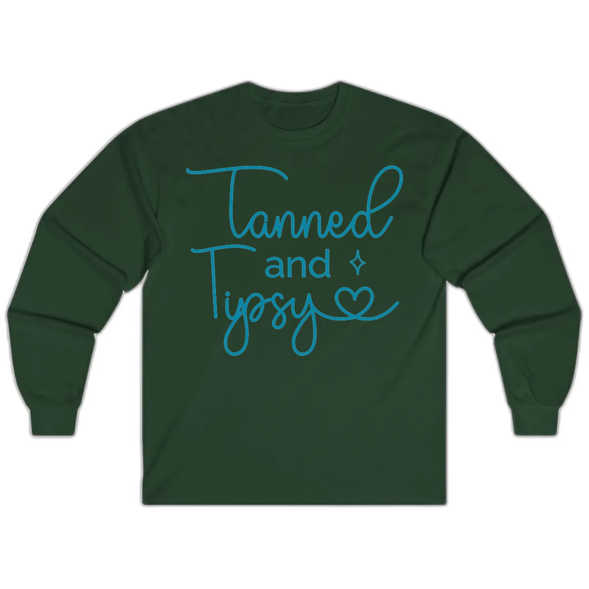 Tanned and Tipsy Lake Vibes Long Sleeve in Forest Green