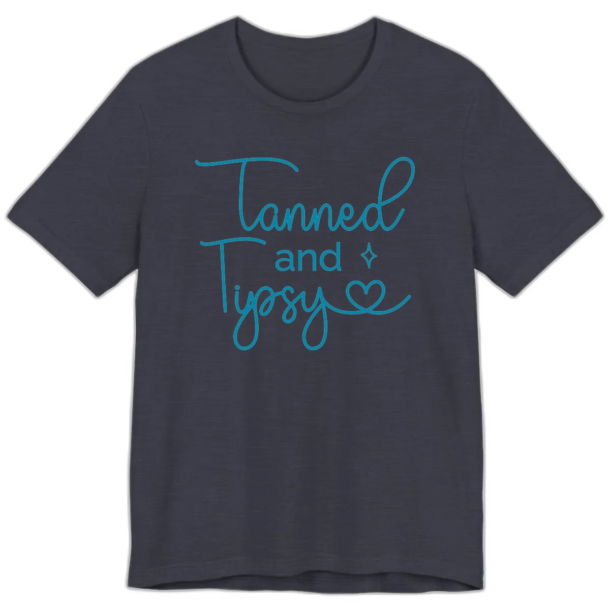 Tanned and Tipsy Lake Vibes Premium T-Shirt in Heather Midnight Navy