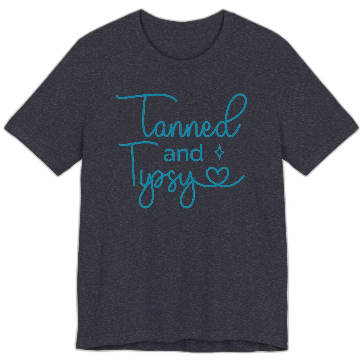 Tanned and Tipsy Lake Vibes Premium T-Shirt in Heather Navy