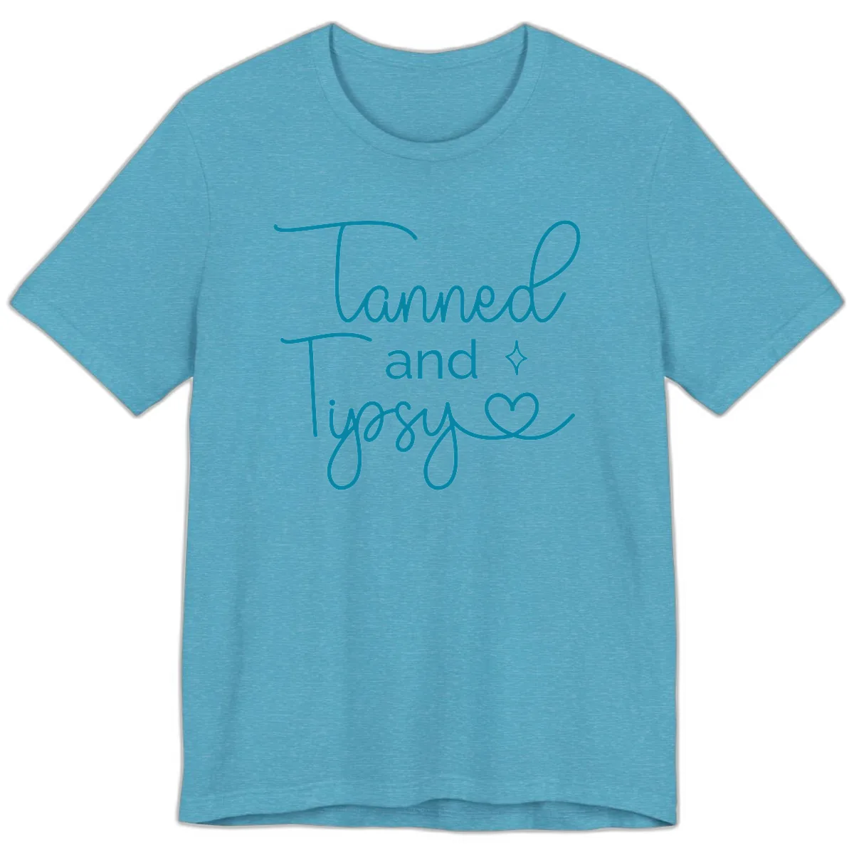Tanned and Tipsy Lake Vibes Premium T-Shirt in Heather Aqua