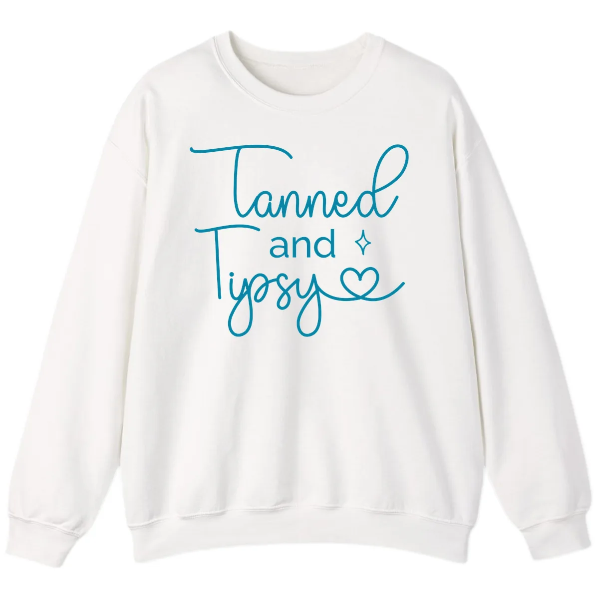 Tanned and Tipsy Lake Vibes Sweatshirt in White