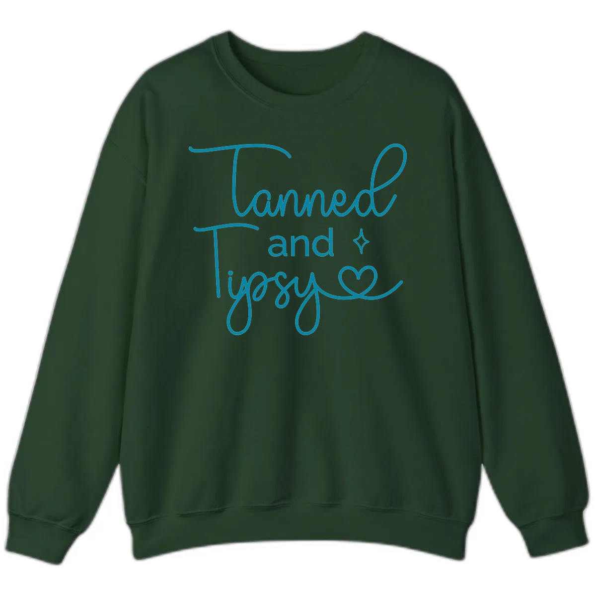 Tanned and Tipsy Lake Vibes Sweatshirt in Forest Green