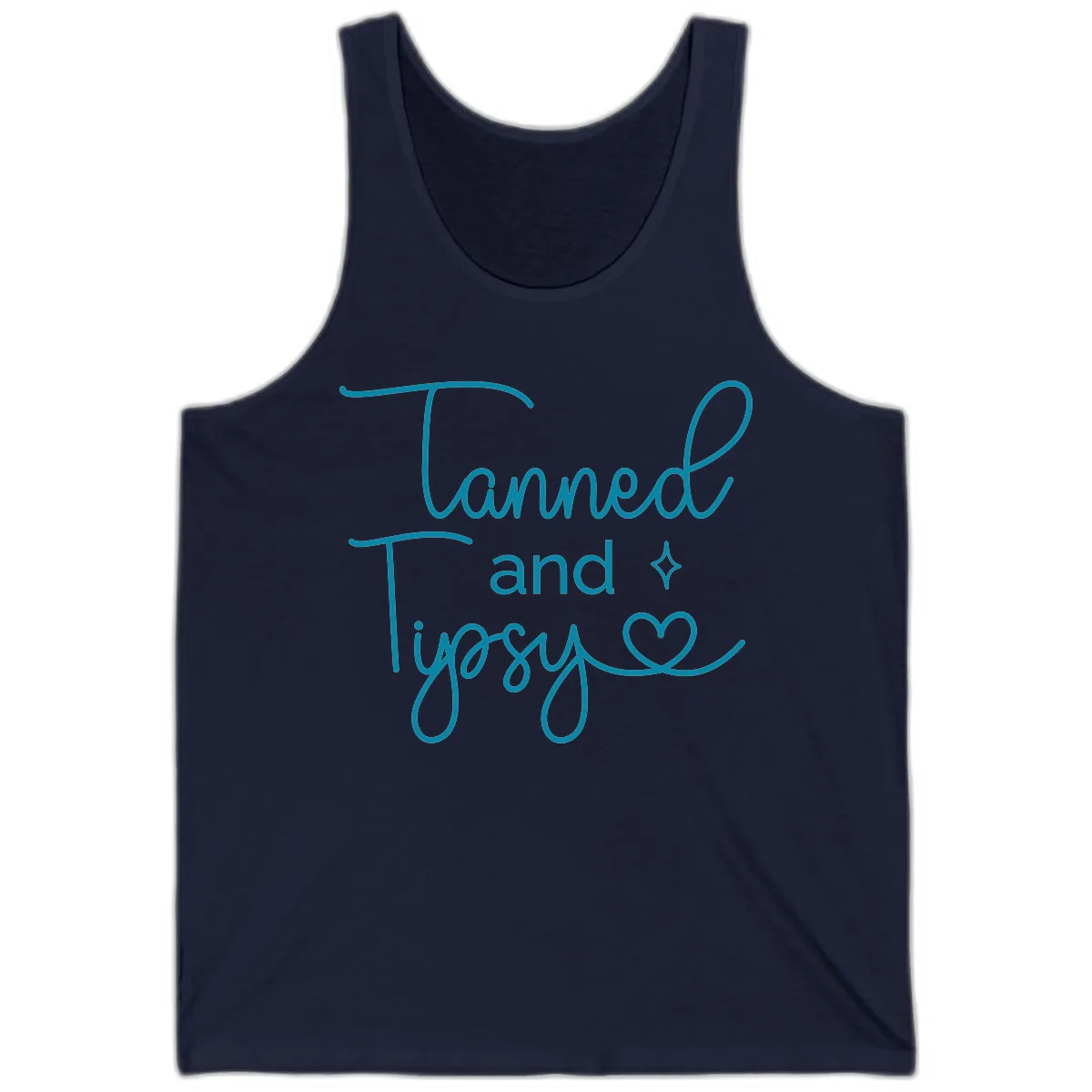 Tanned and Tipsy Lake Vibes Tank in Navy