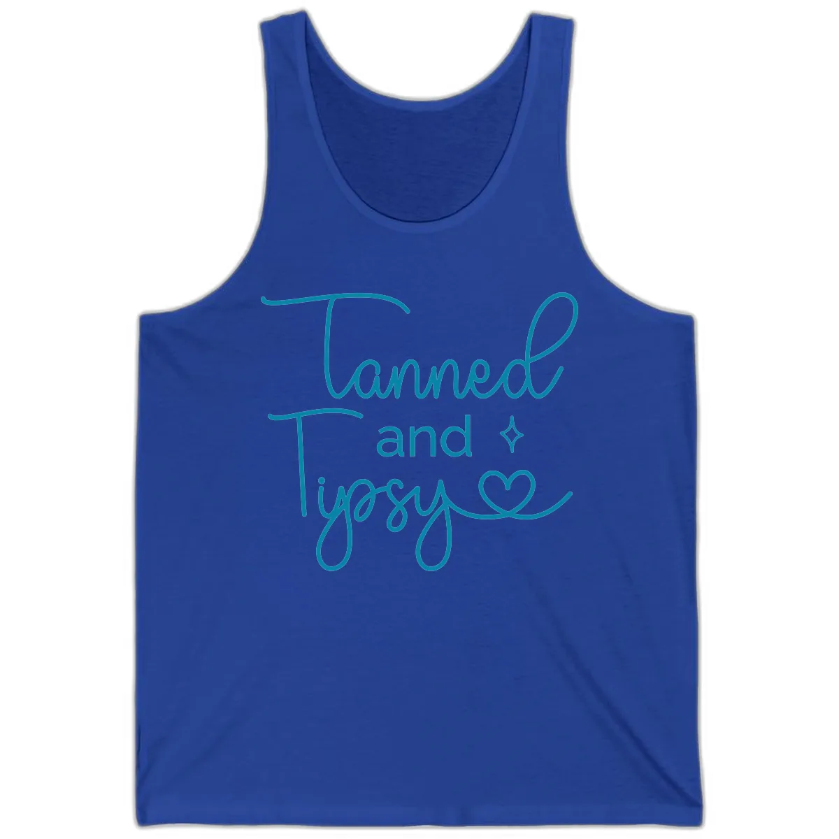 Tanned and Tipsy Lake Vibes Tank in True Royal