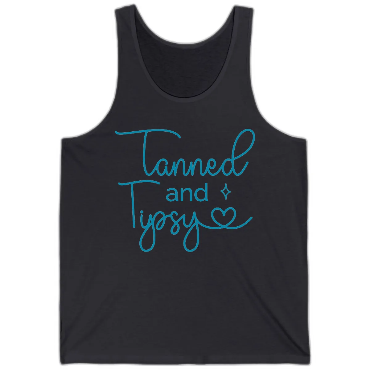 Tanned and Tipsy Lake Vibes Tank in Dark Grey