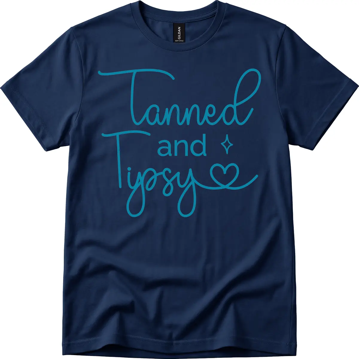 Tanned and Tipsy Lake Vibes T-Shirt in Navy