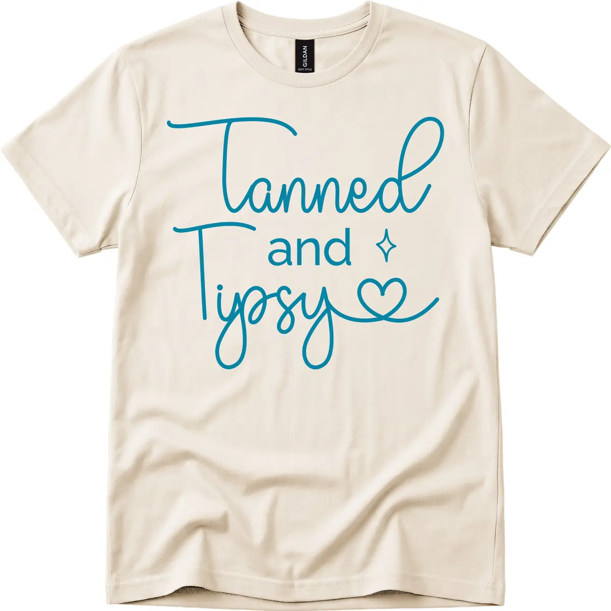 Tanned and Tipsy Lake Vibes T-Shirt in Natural