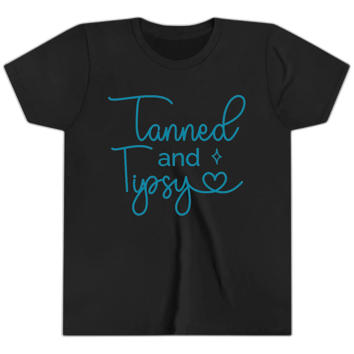 Tanned and Tipsy Lake Vibes Youth T-Shirt in Black