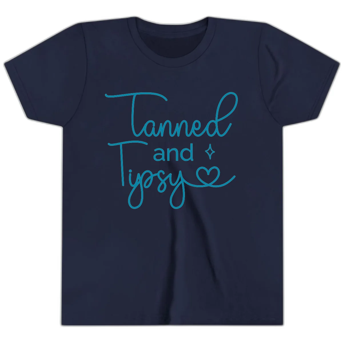 Tanned and Tipsy Lake Vibes Youth T-Shirt in Navy