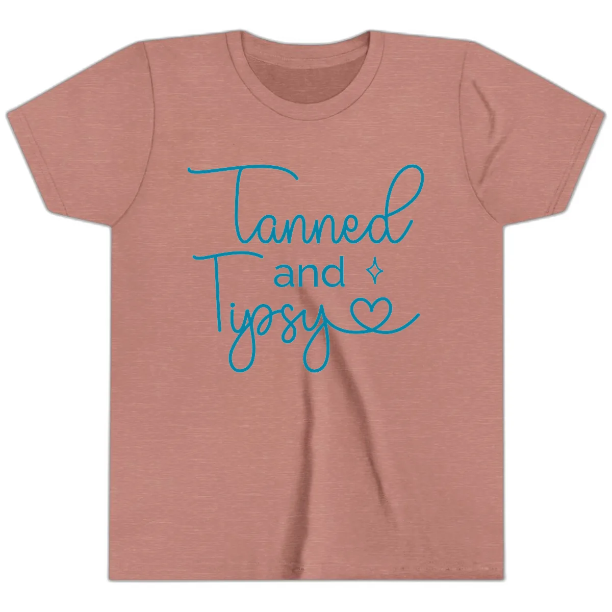 Tanned and Tipsy Lake Vibes Youth T-Shirt in Heather Mauve