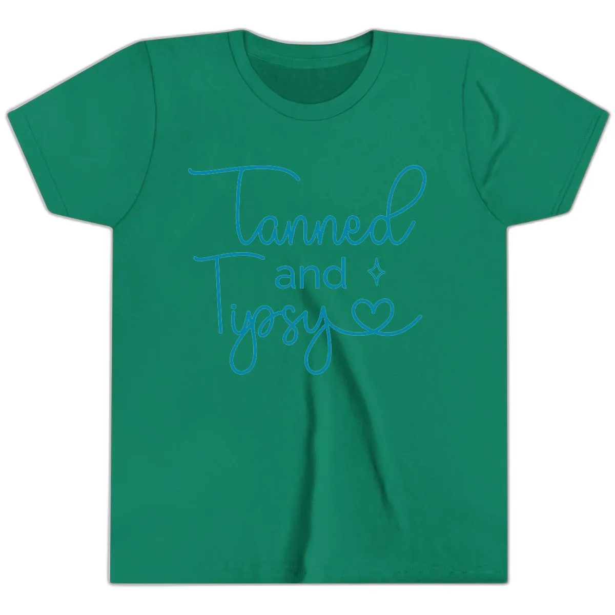 Tanned and Tipsy Lake Vibes Youth T-Shirt in Kelly