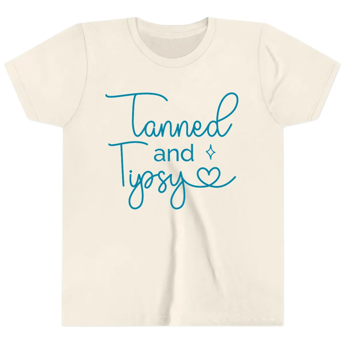 Tanned and Tipsy Lake Vibes Youth T-Shirt in Natural