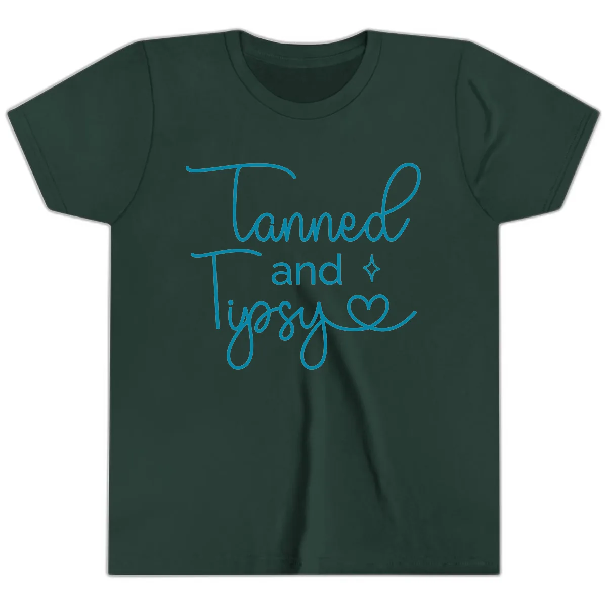 Tanned and Tipsy Lake Vibes Youth T-Shirt in Forest