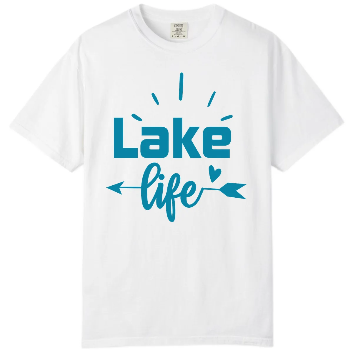 Lake Life Arrow Heart Design Comfort Color in White