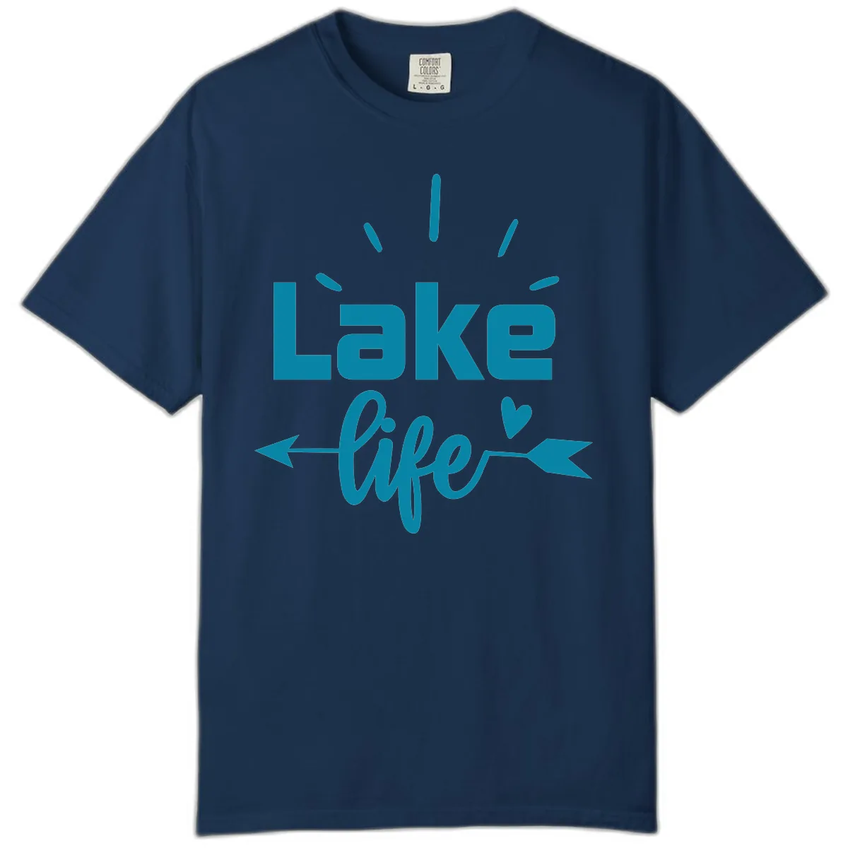 Lake Life Arrow Heart Design Comfort Color in Navy