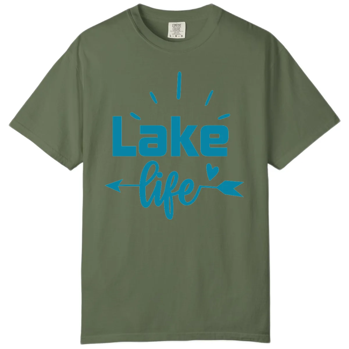 Lake Life Arrow Heart Design Comfort Color in Sage