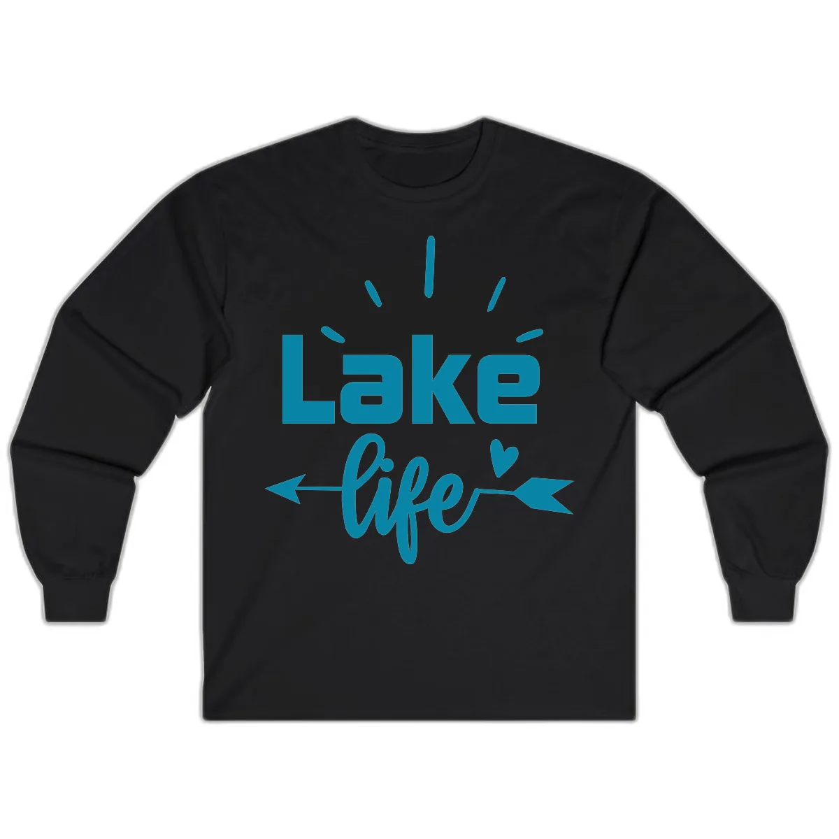 Lake Life Arrow Heart Design Long Sleeve in Black