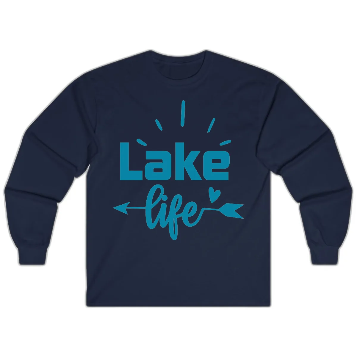 Lake Life Arrow Heart Design Long Sleeve in Navy