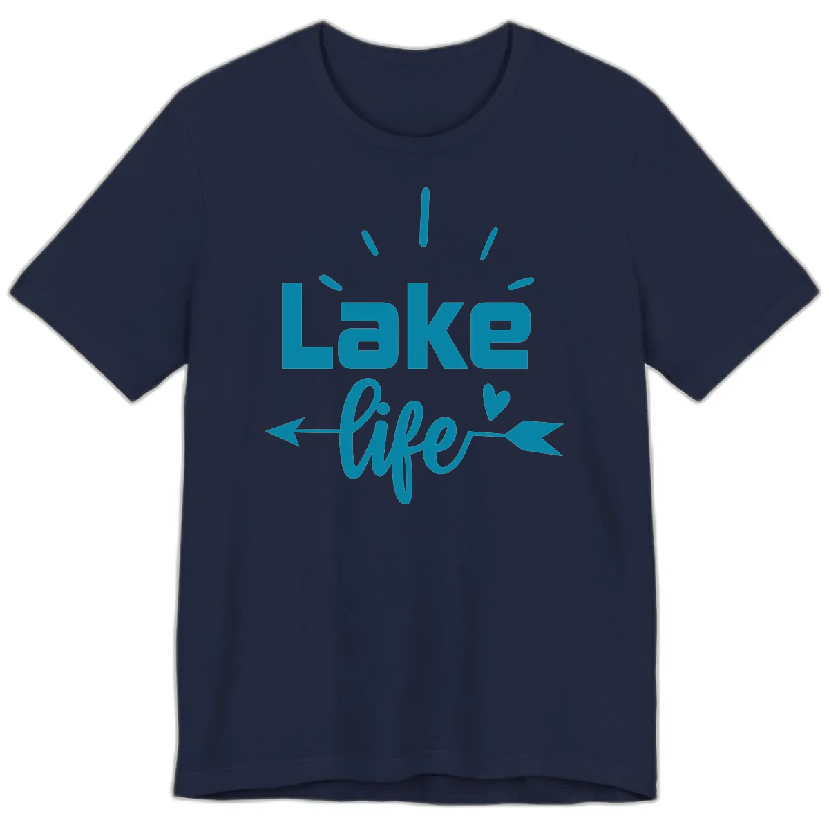 Lake Life Arrow Heart Design Premium T-Shirt in Navy