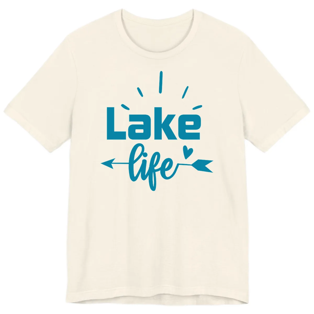 Lake Life Arrow Heart Design Premium T-Shirt in Natural