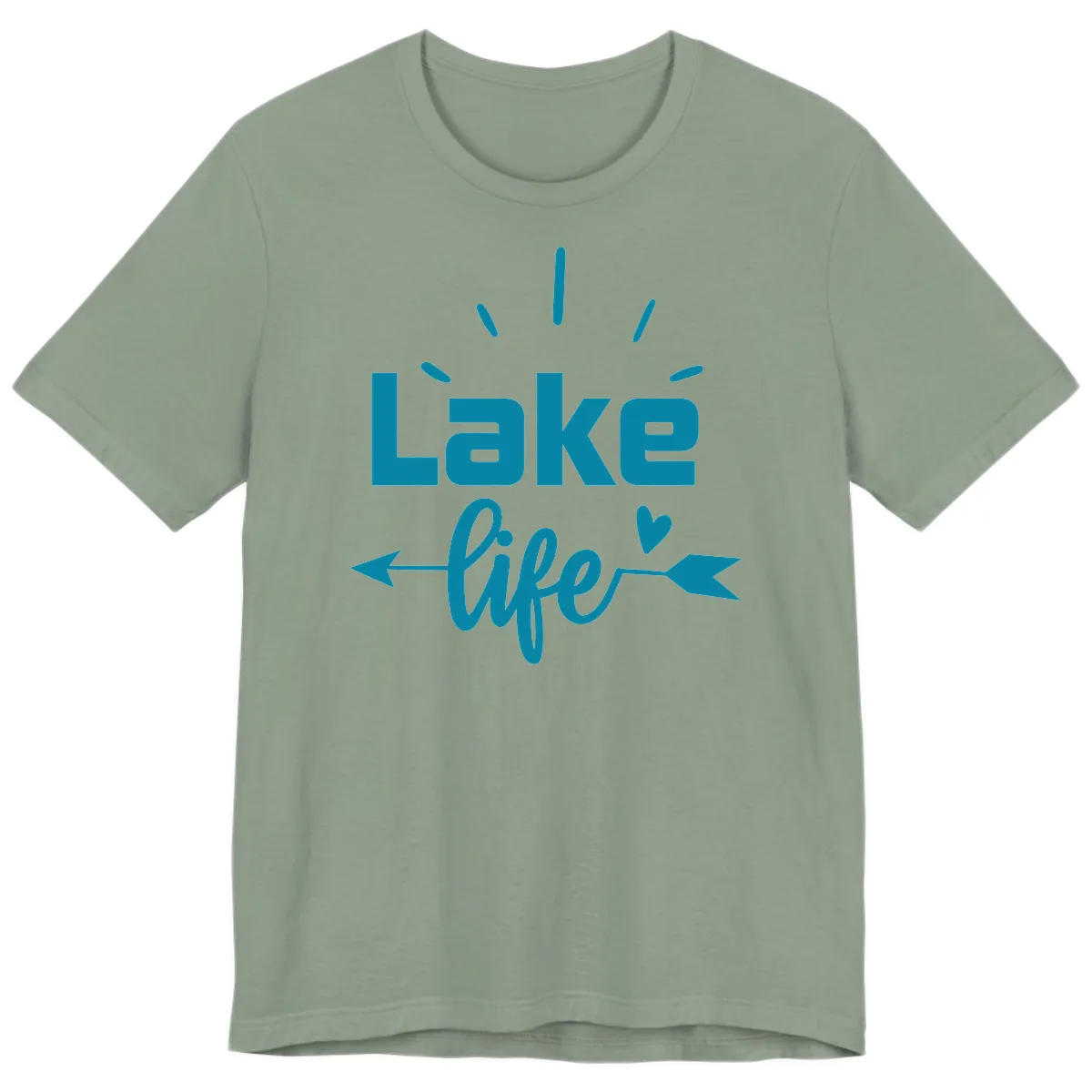 Lake Life Arrow Heart Design Premium T-Shirt in Sage