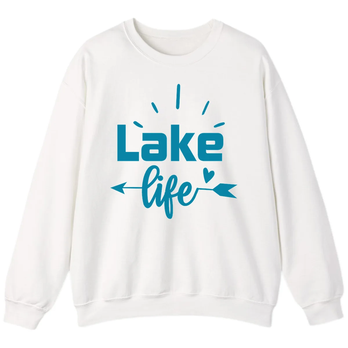 Lake Life Arrow Heart Design Sweatshirt in White