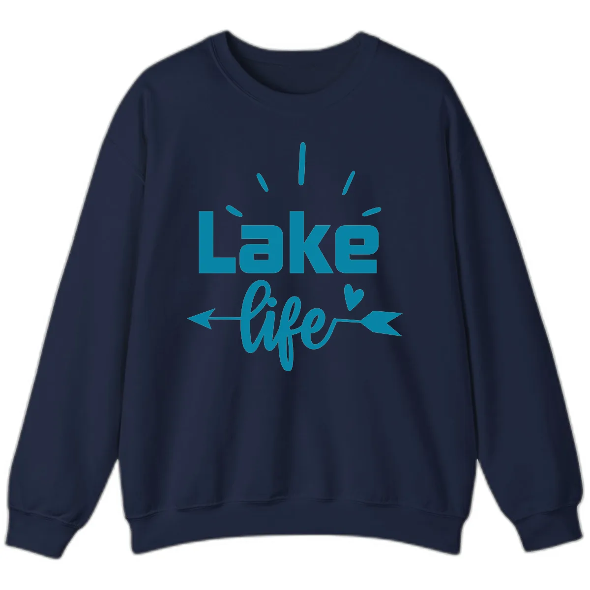 Lake Life Arrow Heart Design Sweatshirt in Navy