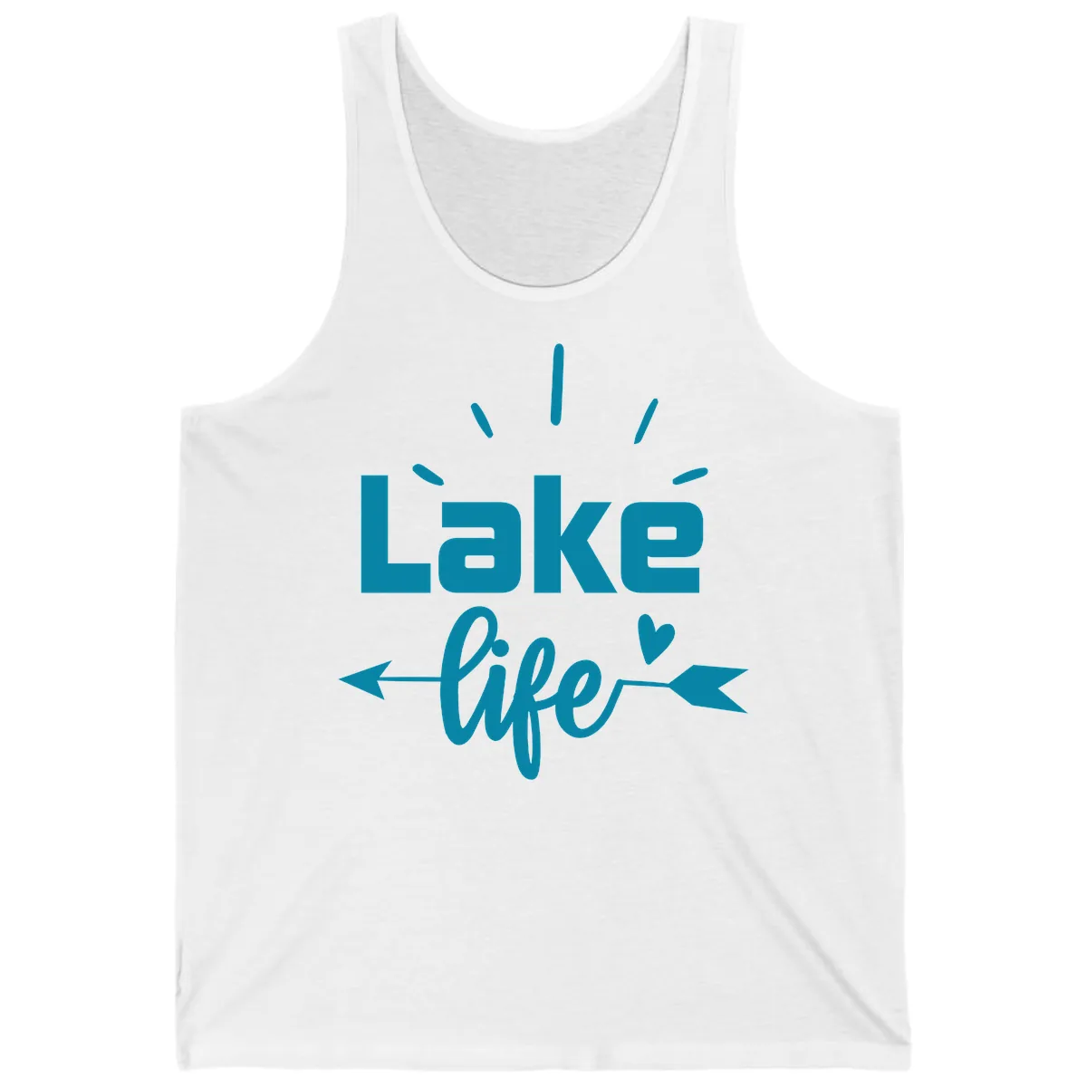 Lake Life Arrow Heart Design Tank in White
