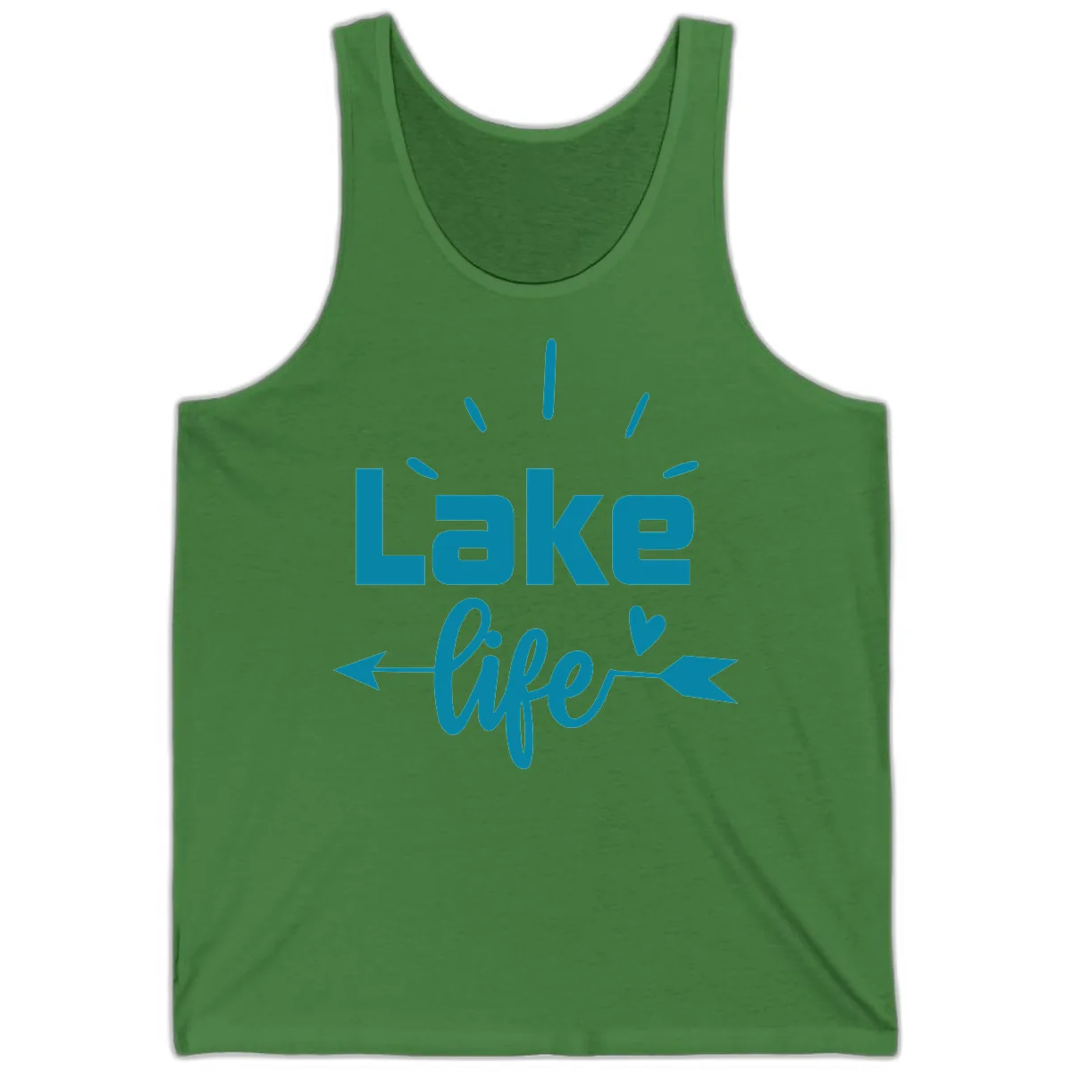Lake Life Arrow Heart Design Tank in Leaf