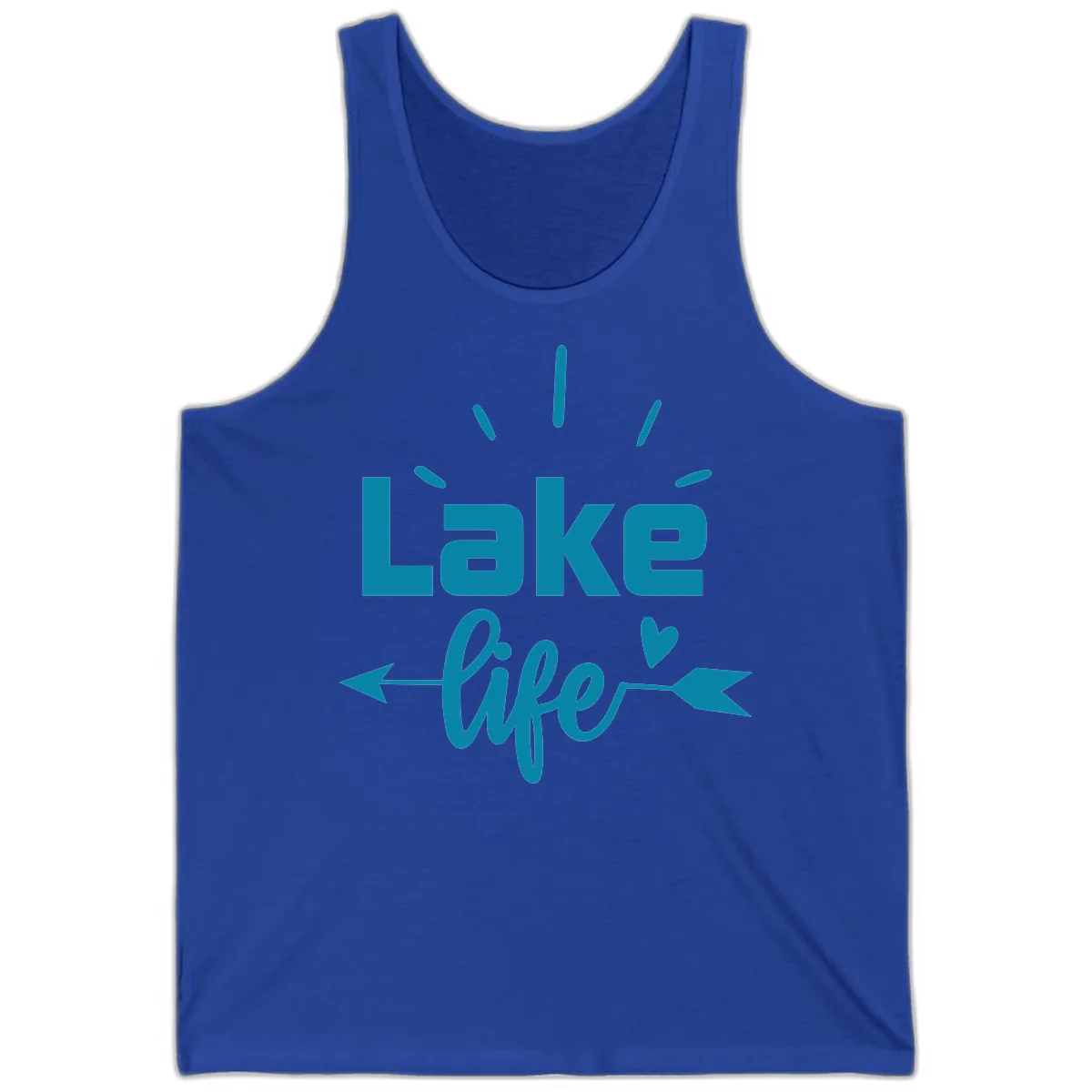 Lake Life Arrow Heart Design Tank in True Royal