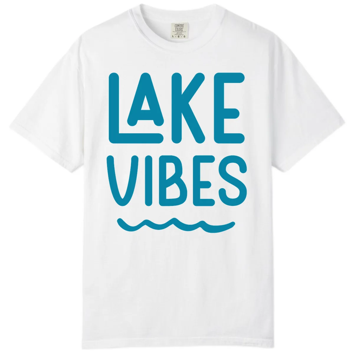 Lake Vibes Typography Design Comfort Color in White