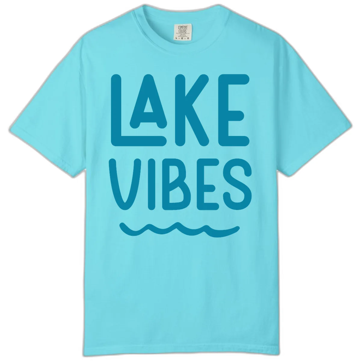 Lake Vibes Typography Design Comfort Color in Lagoon Blue