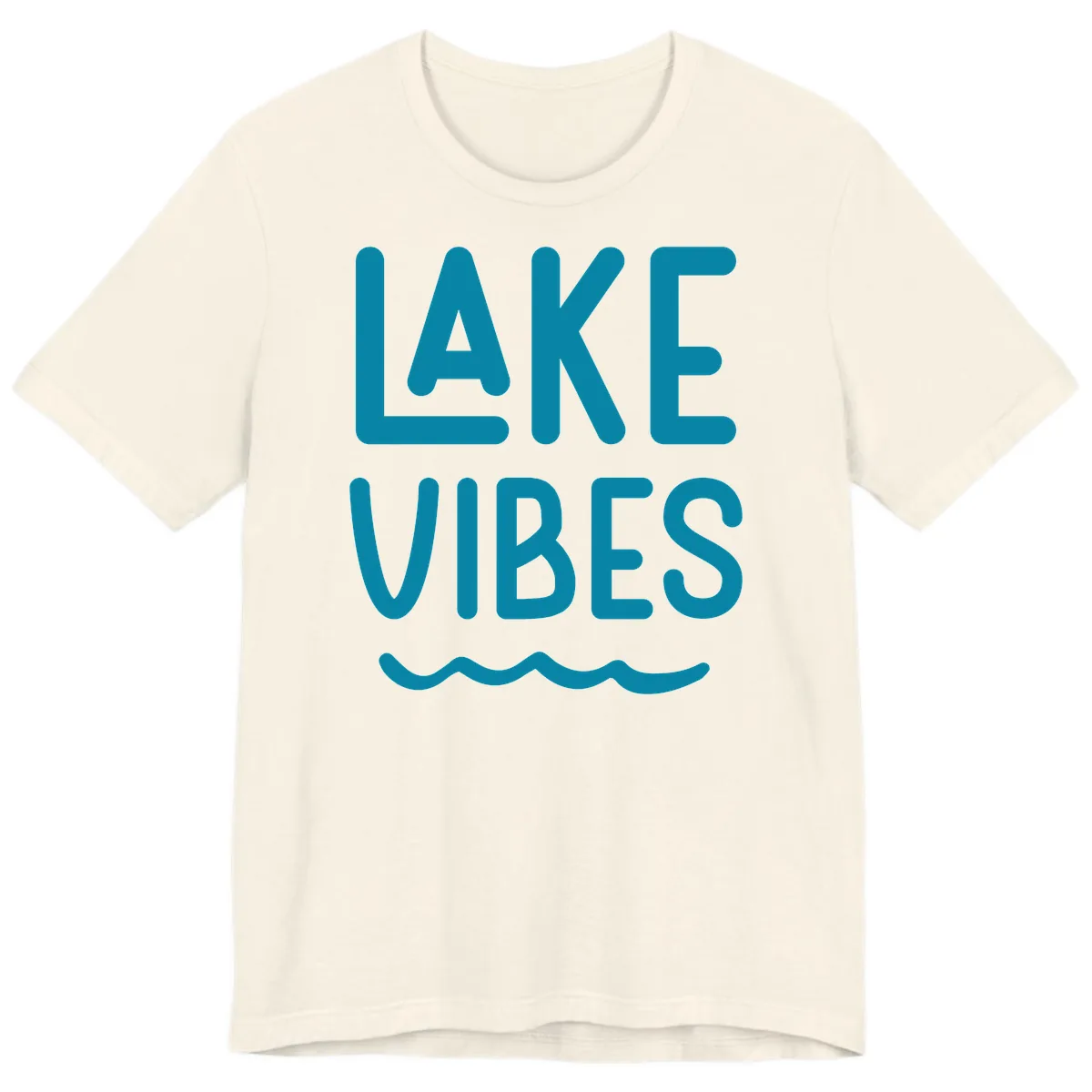 Lake Vibes Typography Design Premium T-Shirt in Natural