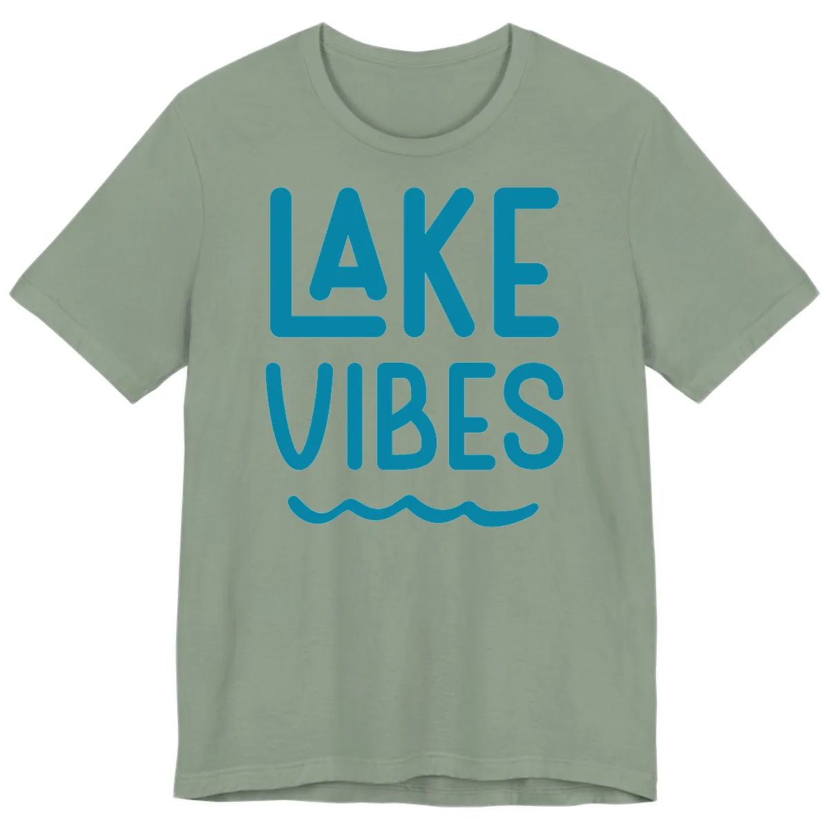 Lake Vibes Typography Design Premium T-Shirt in Sage