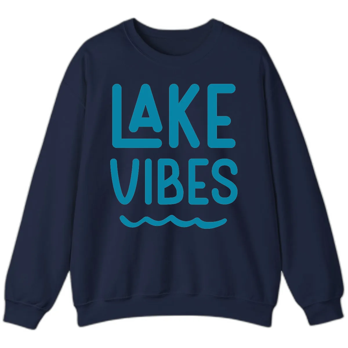 Lake Vibes Typography Design Sweatshirt in Navy