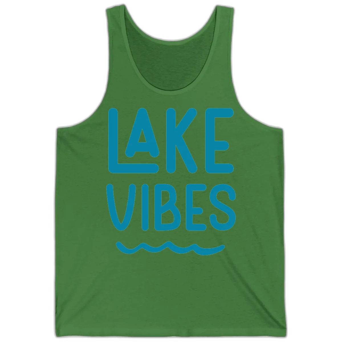 Lake Vibes Typography Design Tank in Leaf