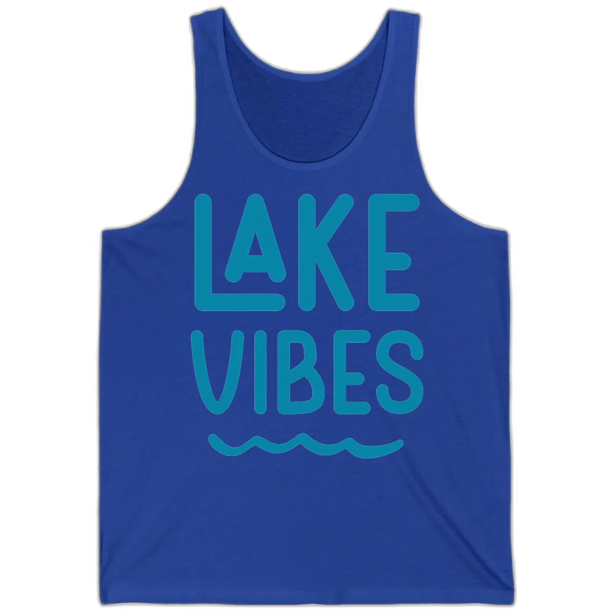 Lake Vibes Typography Design Tank in True Royal