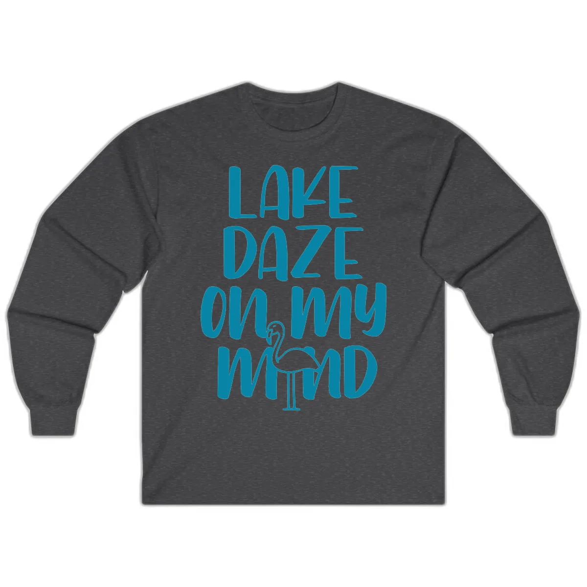 Lake Daze On My Mind Long Sleeve in Dark Heather