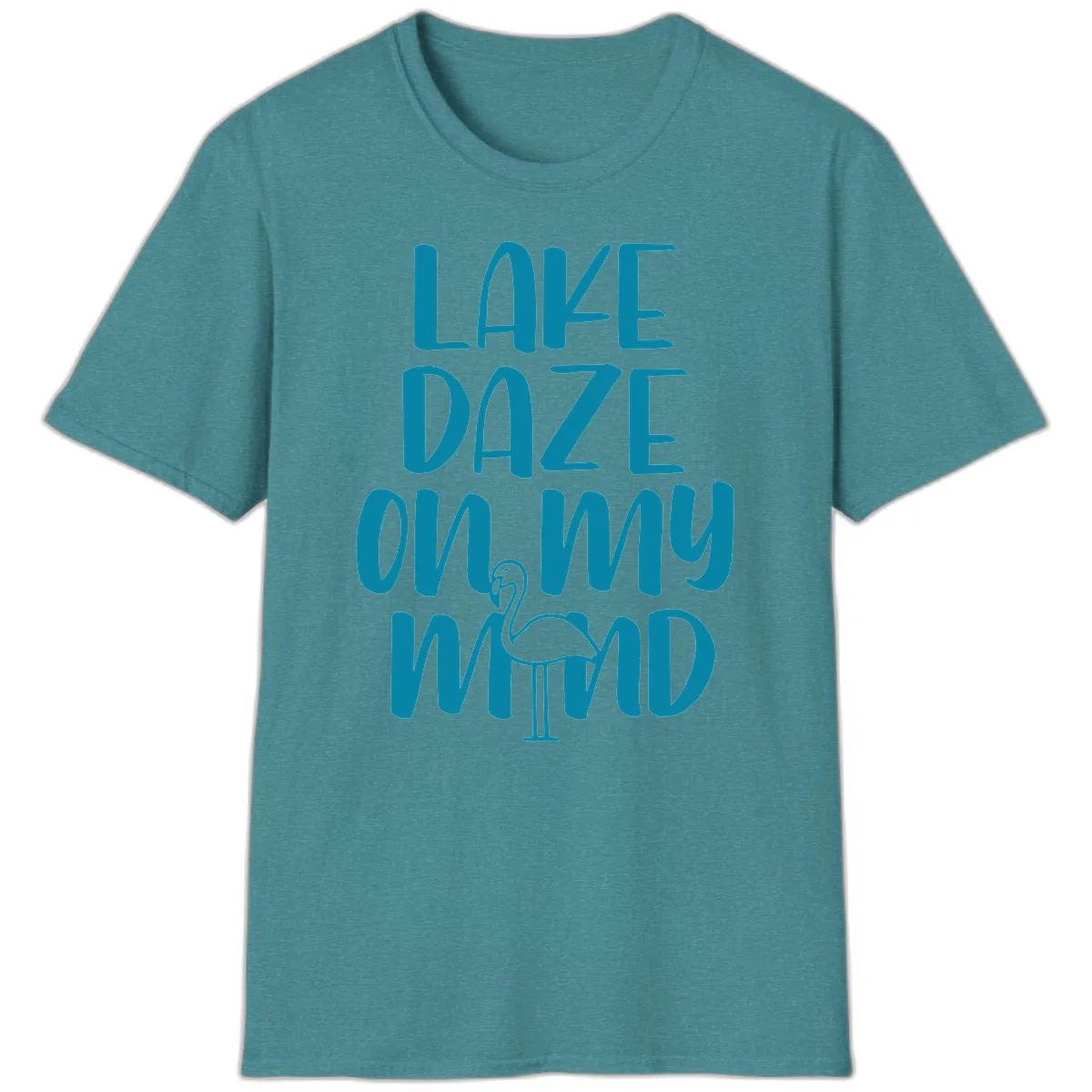 Lake Daze On My Mind T-Shirt in Heather Galapagos Blue