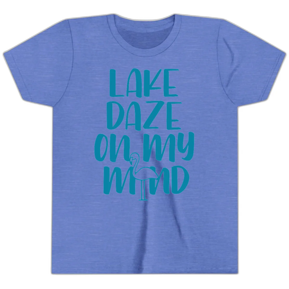 Lake Daze On My Mind Youth T-Shirt in Heather Columbia Blue