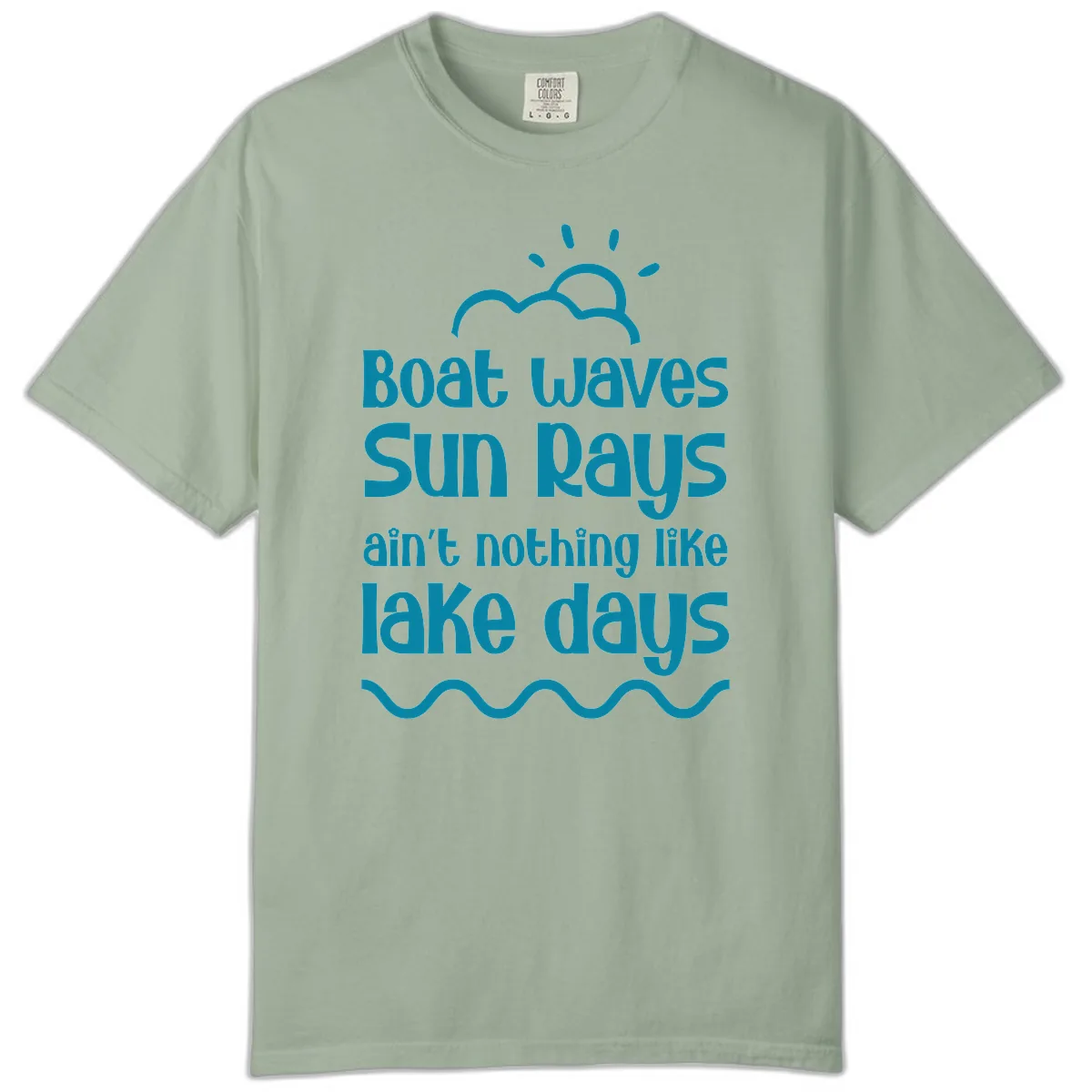 Boat Waves Sun Rays Lake Days Comfort Color in Bay