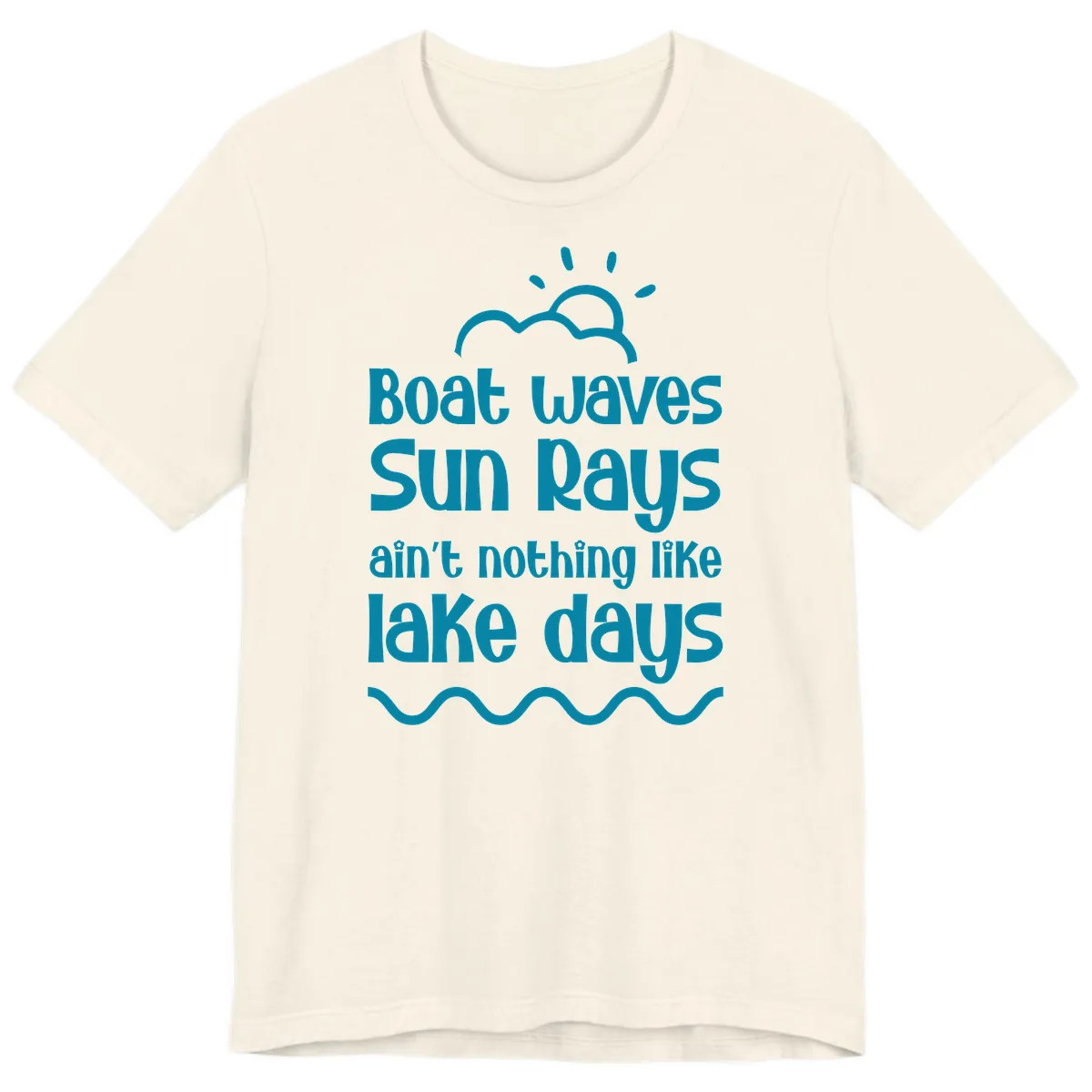 Boat Waves Sun Rays Lake Days Premium T-Shirt in Natural